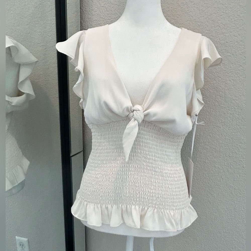New Amanda Uprichard smocked ember top - Picture 2 of 8